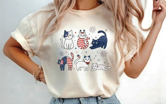 Download Funny Cat USA Flag 4th of July Shirt PNG - Fun Collection