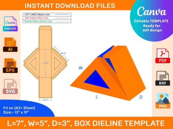 Download Creative Triangle Food Packaging 7x5x3'' - Premium Resources